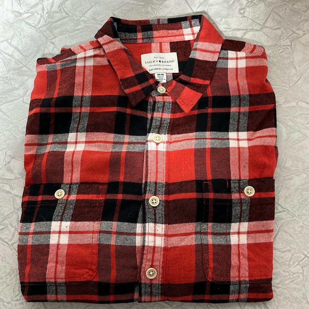 Lucky Brand Saturday Stretch flannel lightly worn size medium